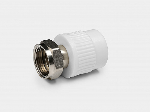 PP-R муфта комбинированная с накидной гайкой D32-1" КОНТУР