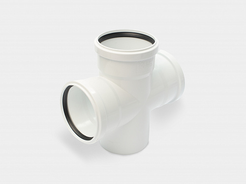 PP крестовина одноплоскостная канализационная малошумная D110х110х110/90° УЮТ КОНТУР