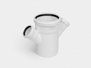 PP крестовина одноплоскостная канализационная малошумная D110х50х50/45° УЮТ КОНТУР