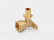 Угольник аксиальный латунный с креплением ВР D16 (2,2) - 1/2" Kontur