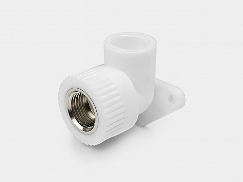 PP-R угольник комбинированный с креплением ВР D20-1/2" КОНТУР