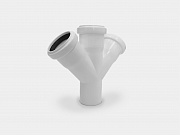 PP крестовина одноплоскостная канализационная малошумная D50х50х50/45° УЮТ Контур-Р