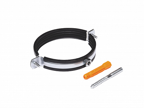 Хомут металлический 4" (110-111) со шпилькой и дюбелем