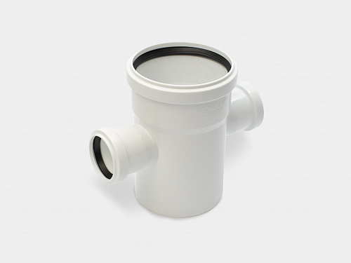 PP крестовина одноплоскостная канализационная малошумная D110х50х50/90° УЮТ КОНТУР