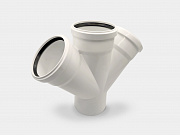 PP крестовина одноплоскостная канализационная малошумная D110х110х110/45° УЮТ КОНТУР